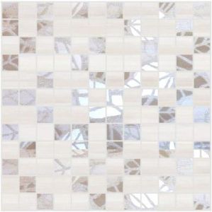 Керамическая мозаика Mosaico Hojas Taupe-Acuarela Crema 30 x 30 см