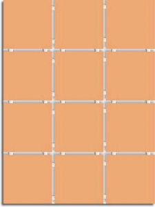 Плитка Суши оранжевый (полотно из 12 част. 9,9x9,9) 30x40 см