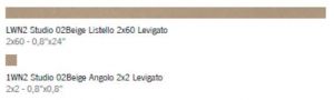 Studio 02Beige Ang.2x2 Levigato 2x2 см  