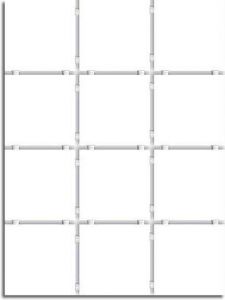 Плитка Суши белый (полотно из 12 част. 9,9x9,9) 30x40 см